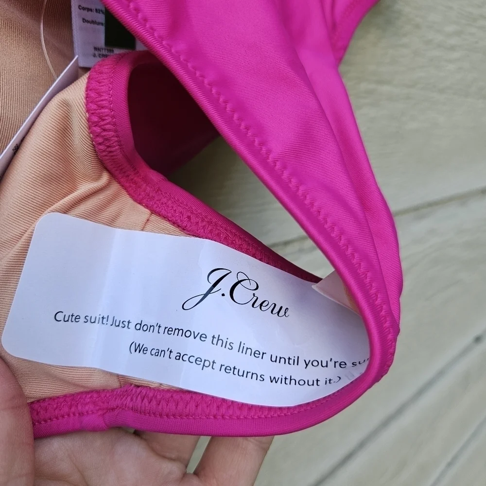 NWT J. Crew hot pink Heritage 1989 high-leg bikini bottom small